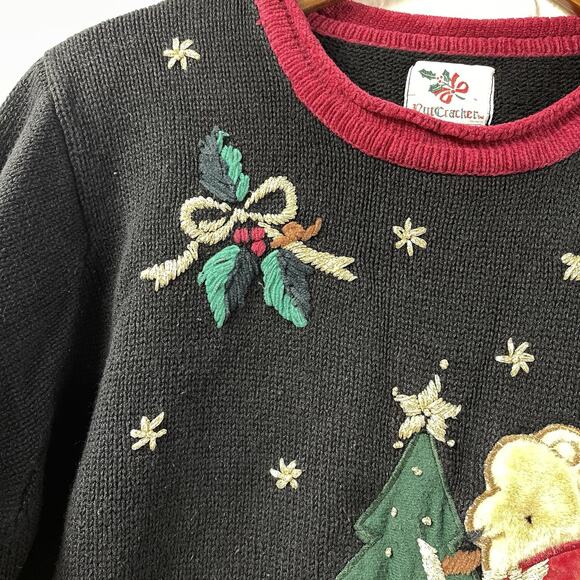 Not So Ugly Christmas Sweater Teddy Bears Decorating Tree Bows XL - Picture 4 of 9